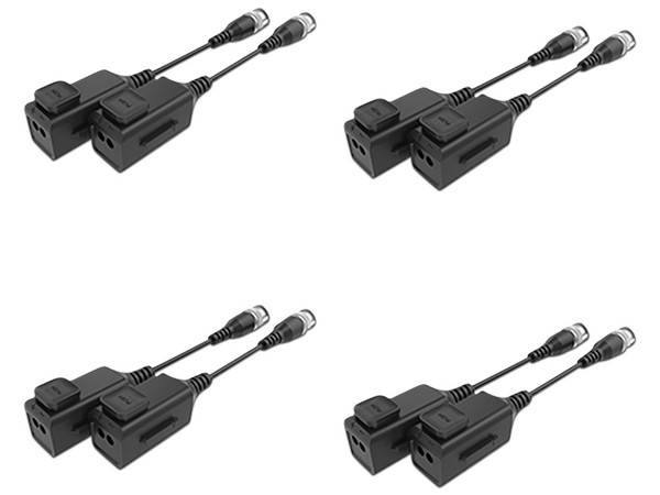 Paquete de 4 pares de Transceptores pasivos Utepo, Hasta 500m, Resolución hasta 4k, Soporta HDCVI/HDTVI/AHD/Analógico.
