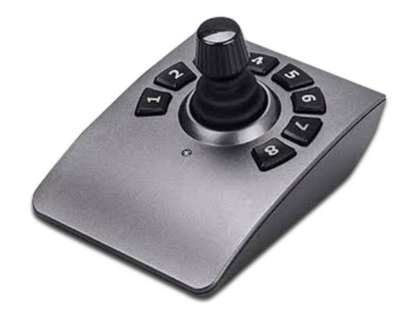 Joystick VIVOTEK AJ-001 para control de cámaras de vigilancia IP, PTZ, Ejes X/Y/Z, 8 botones, USB.