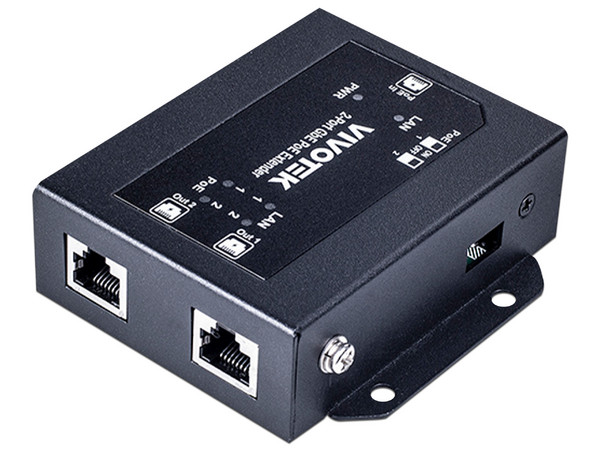Extensor PoE Vivotek AP-GXC-0200, 2 Puertos Gigabit GE, Conexión en cascada hasta 200m, Salida PoE hasta 68W.