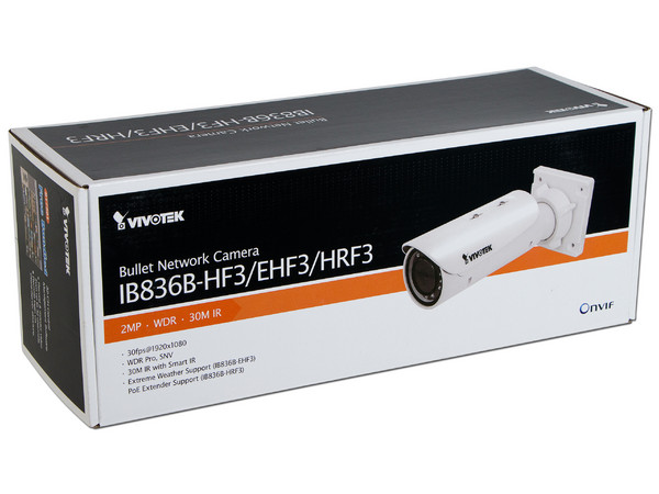 Cámara IP de vigilancia tipo bala VIVOTEK IB836BHF3 DE 2MP Full HD con lente fijo 3.6mm.