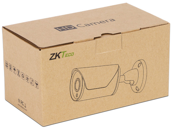 Cámara de vigilancia tipo bullet ZKTeco 720p, 3 en 1 AHD / TVI / CVI, lente de 2.8mm, IR hasta 20 metros, IP66.