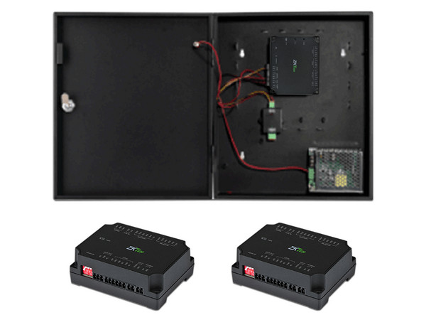 Panel de Control de Acceso para 2 puertas con Gabinete Metálico ZKTECO C2260BP, Incluye 2 Expansores DM10 Para 2 Puertas Adicionales.