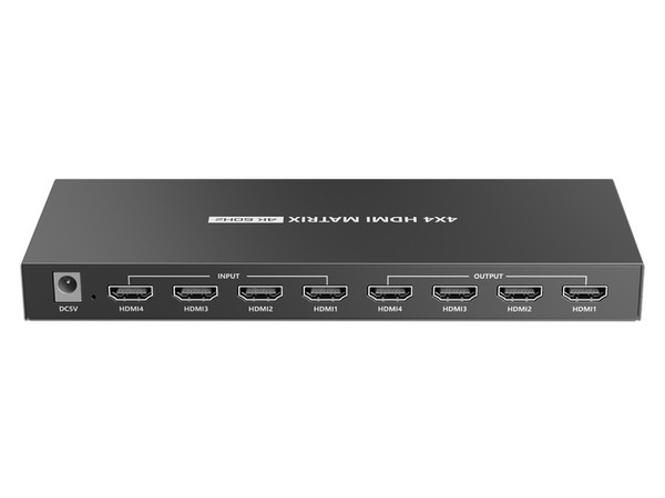 Matricial de Video EPCOM TT414PRO, con 4 Entradas y 4 salida HDMI, 4K, 60 Hz, Soporta HDR10, Color Negro.