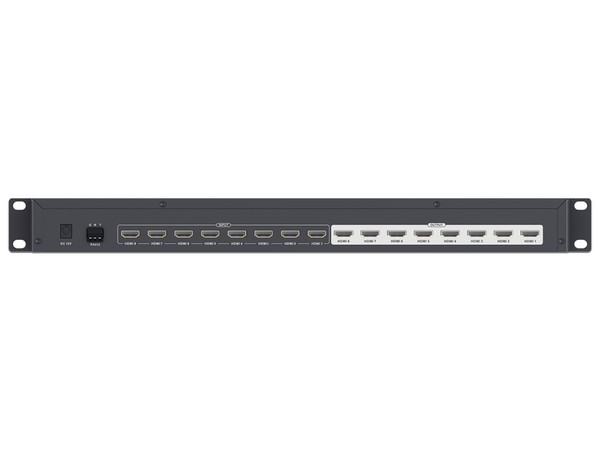 Matricial de Vídeo Epcom TT818 con 8 Entradas y 8 Salidas en HDMI, 4K 60 Hz, RS232, Especial para centros de Monitoreo.