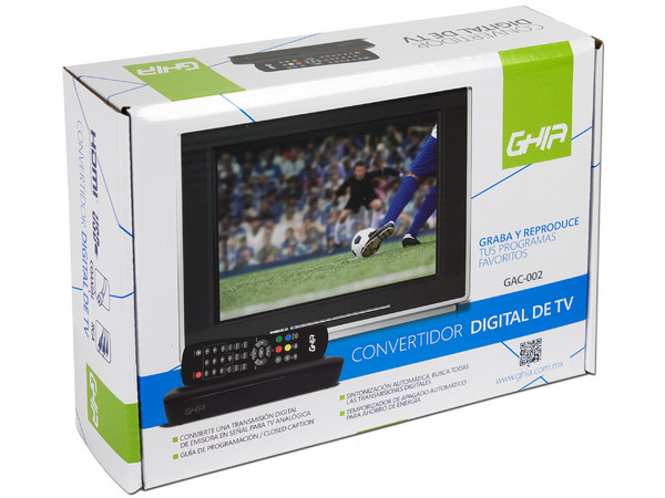 Sintonizador de TV digital GHIA con grabación USB.