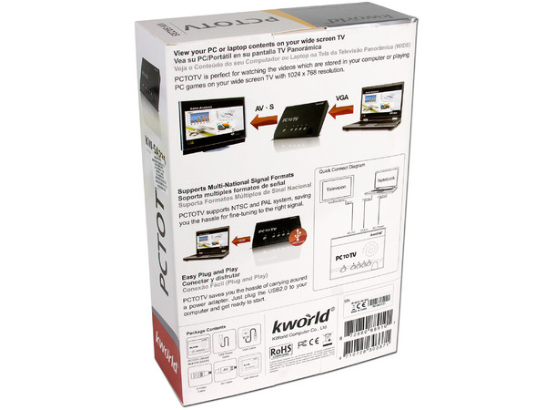 Convertidor de Señal Kworld de VGA a Video RCA y S-Video (Vea su PC/Portátil en su TV)