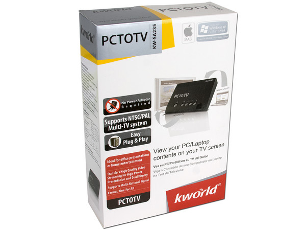 Convertidor de Señal Kworld de VGA a Video RCA y S-Video (Vea su PC/Portátil en su TV)