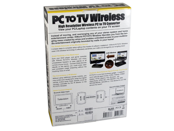 Transmisor Inalámbrico de Video y Audio Stereo KWorld PC to TV Wireless