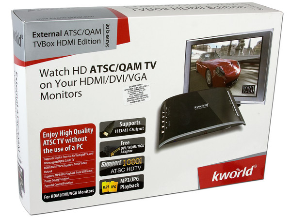 Sintonizador Kworld de Televisión Digital Externo (Convierte tu Monitor en una TV HD sin necesidad de una computadora)