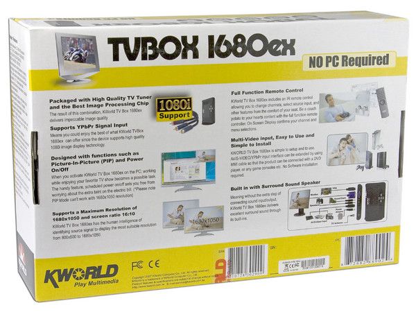 Sintonizador de TV Externo KWORLD TVBOX 1680ex para ver TV en Monitor sin necesidad de una PC