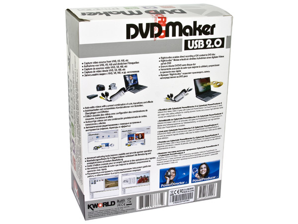 KWORLD DVD Maker USB 2.0, Captura, Edita y Graba Video.