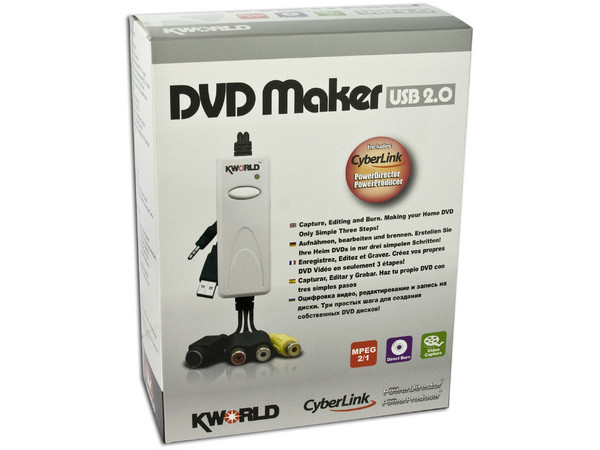 KWORLD DVD Maker USB 2.0, Captura, Edita y Graba Video.