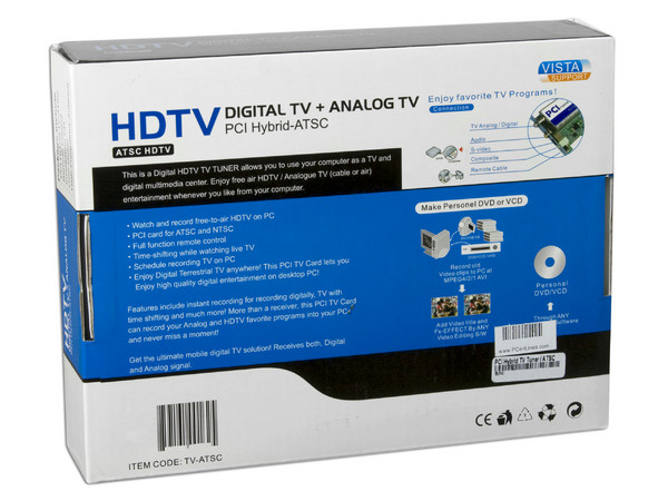 Sintonizador de TV Analógica y Digital, PCI.  Vea y Grabe TV de Alta Definición en su PC