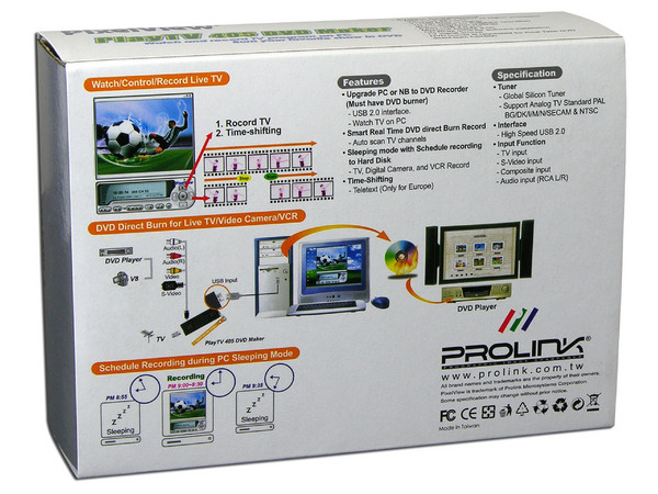 PixelView PlayTV 405 DVD Maker, Sintonizador de TV (NTSC) y Captura de Video con Control Remoto. Externo USB    