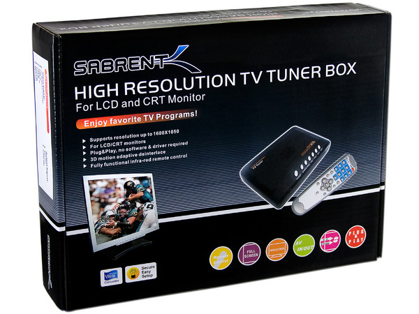 Sintonizador de Televisión Sabrent Tuner Box  y Control Remoto. Externo