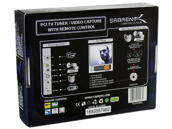Tarjeta Sabrent TV Tuner, Captura de Video, Sintonizador de TV con Control Remoto. PCI
