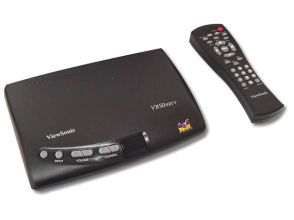 Sintonizador de TV Viewsonic High-resolution, transforma la pantalla de la computadora en TV de alta resolución, entradas para cable/antena NTSC, S-Video, video compuesto, incluye control remoto.