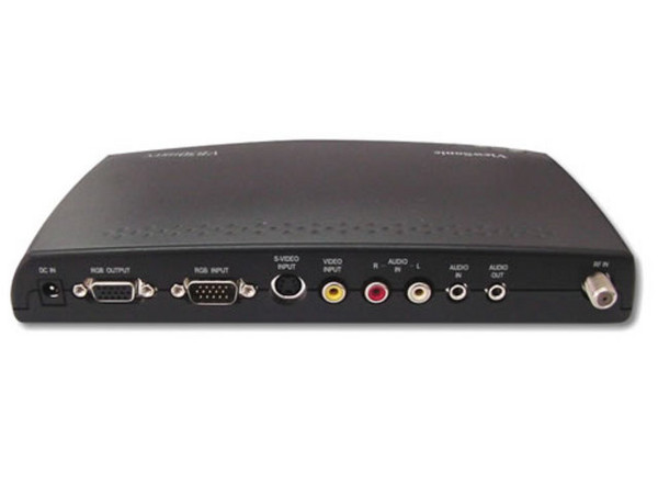 Sintonizador de TV Viewsonic High-resolution, transforma la pantalla de la computadora en TV de alta resolución, entradas para cable/antena NTSC, S-Video, video compuesto, incluye control remoto.