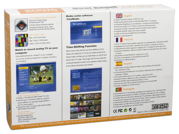 Tarjeta de Captura de Video Zogis Real Angel 330 Plus, Sintonizador de TV y de Radio FM con Control Remoto. PCI