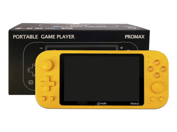 Consola Portátil Aion X20 Pro Max, 14000 juegos, Lector MicroSD, Mini HDMI. Color Amarillo.
