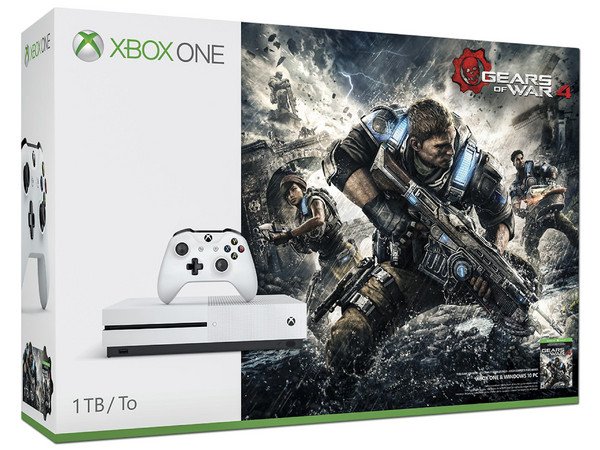 Consola Xbox One S de 1 TB con juego Gears of War 4 . Color Blanco