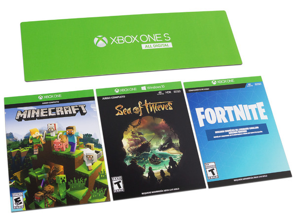 Consola Xbox One S All Digital de 1 TB. Color Blanco. con 3 Códigos de Juegos.