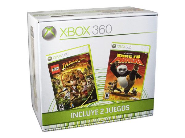 Microsoft Xbox 360 de 60GB, Incluye los Juegos Kung Fu Panda y LEGO Indiana Jones