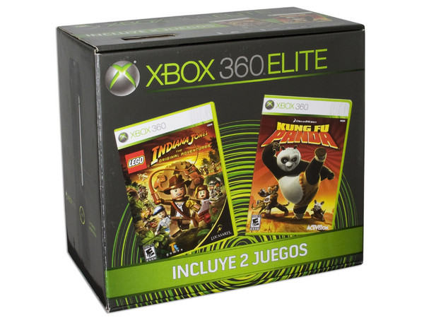Microsoft Xbox 360 Elite de 120GB, Incluye los Juegos Kung Fu Panda y LEGO Indiana Jones
