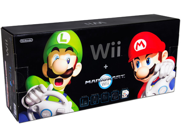 Consola Nintendo Wii Negra. Incluye Mario Kart + Wii Wheel