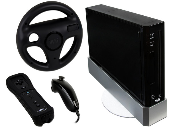 Consola Nintendo Wii Negra. Incluye Mario Kart + Wii Wheel