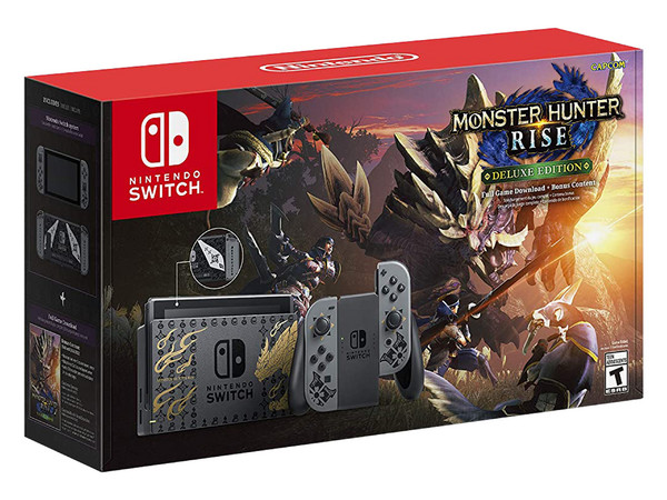 Consola Nintendo Switch MONSTER HUNTER RISE Deluxe Edition, con Joy-Con Gray.