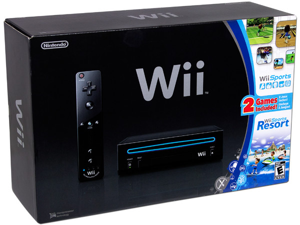 Consola Nintendo Wii Negra. Incluye WiiSports y WiiSports Resort.