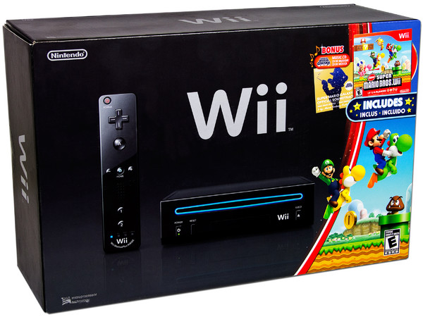 Consola Nintendo Wii Negra. Incluye New Super Mario Bros + Super Mario Galaxy Soundtrack.