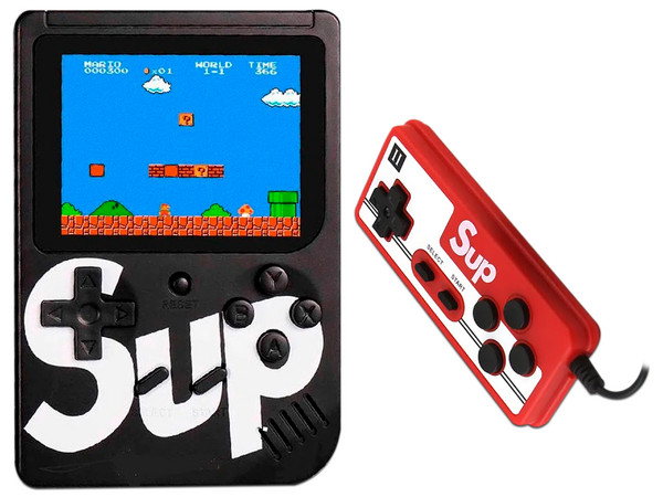 Consola Portátil Mini Game Box Sup, 400 Juegos Preinstalados, Incluye Control. Color Negro.