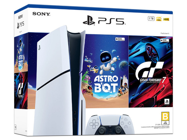 Consola PlayStation 5 Edición Estándar Con Lector de Disco  de 1TB, Incluye Videojuegos Gran Turismo y Astro Bot, 4K, 120fps, HDR, Wi-Fi, Color Blanco.