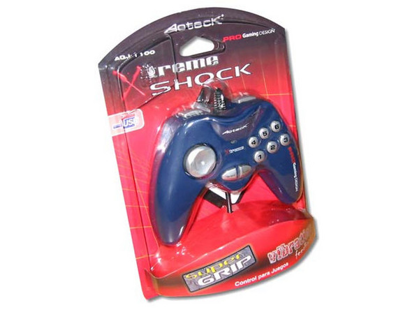Game Pad Xtreme Shock, 8 Botones de acción y 1 Motor de vibración.