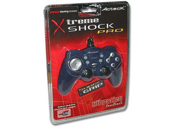 Game Pad Xtreme Shock Pro Kids, 12 Botones de acción y 2 Motores de vibración, USB. (para manos chicas)