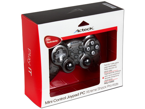 Game Pad Xtreme Shock Pro XR Kids, 10 Botones de acción y 2 Motores de vibración, USB.