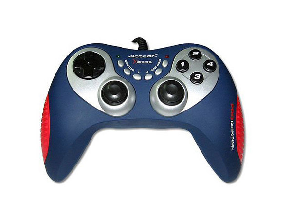 Game Pad Xtreme Shock Pro 2, 8 botones de acción, 2 Sticks análogos, 2 motores de vibración, Conexión USB. (para manos grandes)