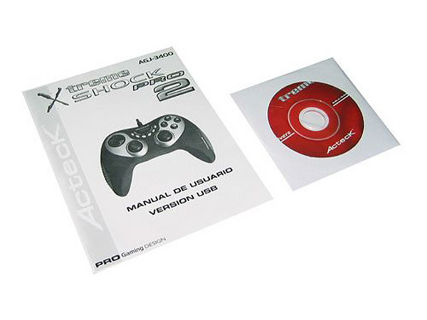 Game Pad Xtreme Shock Pro 2, 8 botones de acción, 2 Sticks análogos, 2 motores de vibración, Conexión USB. (para manos grandes)