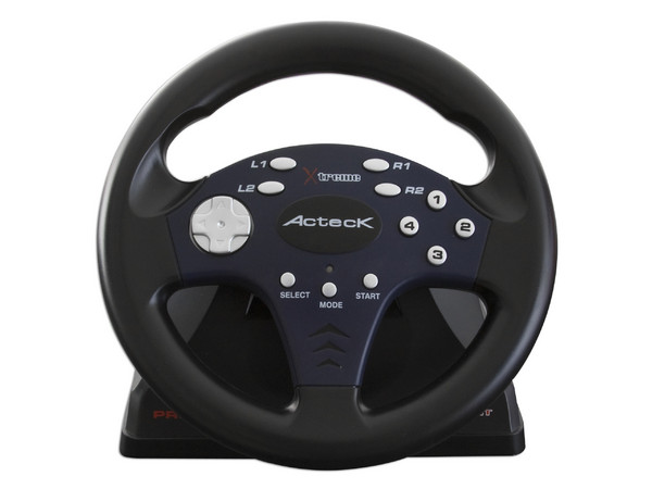 Volante Acteck Xtreme Wheel GT compatible con PC (USB) y Play Station 2. Color Azul