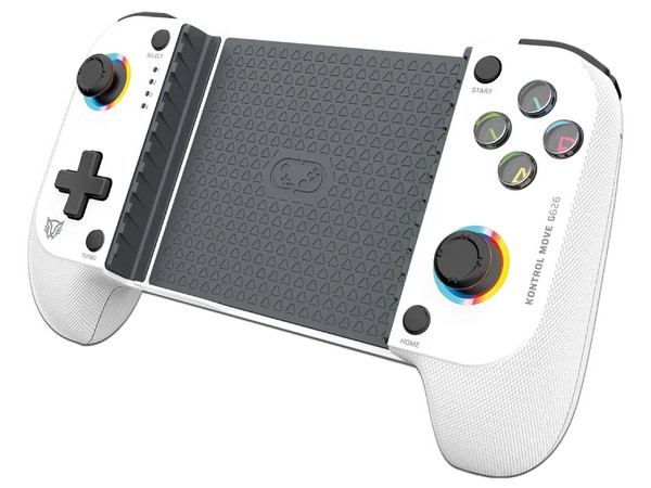 Gamepad Balam Rush Kontrol Move G626, Inalámbrico, Bluetooth 5.0, Compatible con Android e iOS, Botones Mecánicos, Gatillos Sensibles, Funciones Turbo, RGB, Recargable, Color Legend Blanco.