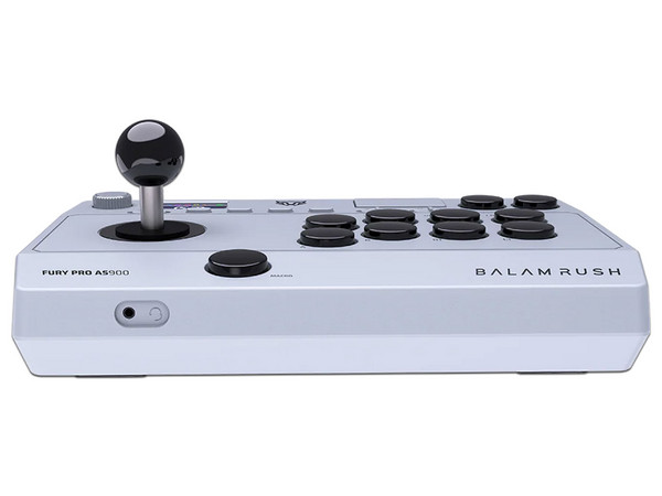 Control Arcade Balam Rush Fury Pro AS900, Compatible con PS4, PS3, Nintendo Switch, Android, iOS y PC, Bluetooth, Batería Recargable, Color Blanco.