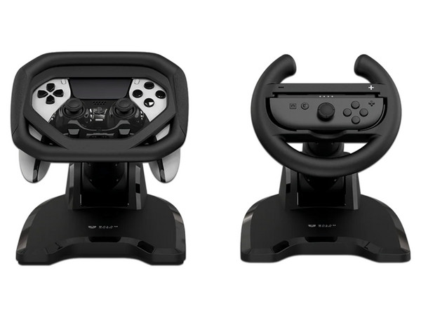 Volante Adaptador Balam Rush Joy Wheel JW300, Compatible Con controles Joy-Con y DualSense de PS5, Color Negro.