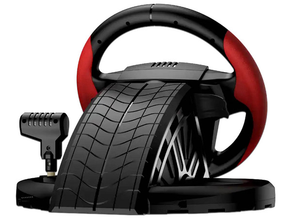 Kit de Volante y Pedales Genius SpeedMaster, Compatible con PC, PlayStation 3 y PlayStation 4, Color Negro.