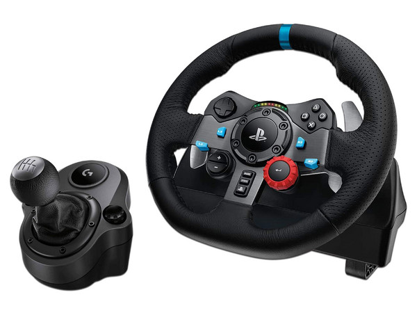 Volante Logitech G29 Driving Force compatible con PC (USB), PlayStation 3, 4 y 5, Incluye Palanca de cambios Logitech Driving Force para volantes G29 y G920.