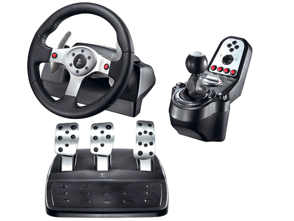 Logitech G25 Racing Wheel volante recubierto de cuero y pedales de acero: acelerador, freno y embrague. Compatible con PC, Playstation 2 y Playstation 3