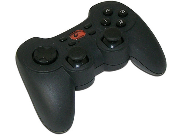 Game Pad Inalámbrico logitech para PC, 10 botones, 2 Sticks análogos, 2 motores de vibración. USB