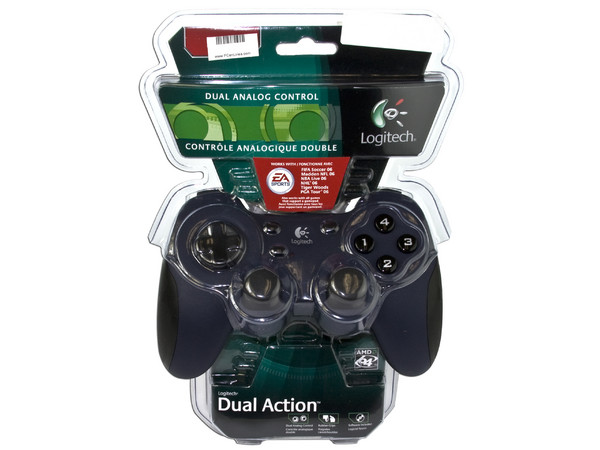 Game Pad Logitech Dual Action para PC, 10 botones, 2 Sticks análogos. USB
