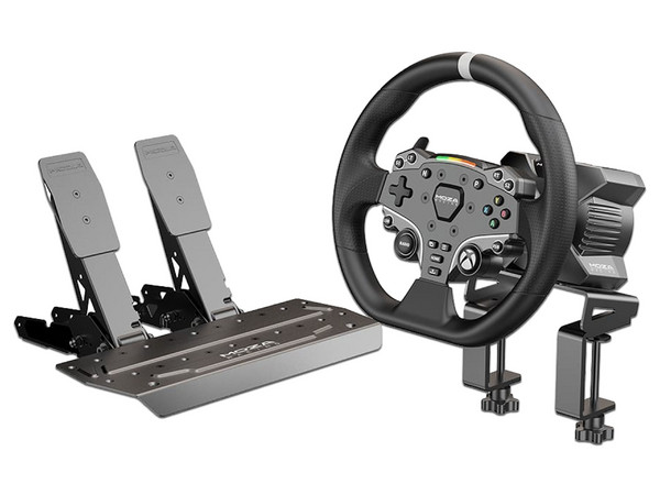 Volante y Pedales MOZA Racing RS053, Alámbrico, USB, Compatible con PC y Xbox. Color Negro.